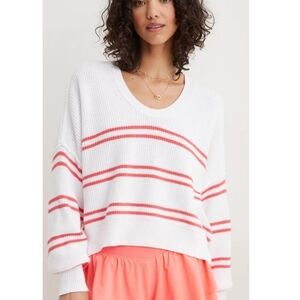 AE Aerie 'Beyond Cropped' Sweater Slouchy Knit Stripe XS